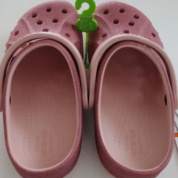Crocs Girl's Baya Glitter Clog. C13 - Picture 9 of 15